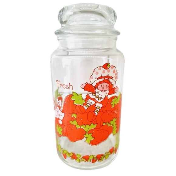Vintage Kitchen Vintage Nostalgic 98 Strawberry Shortcake Glass Jar